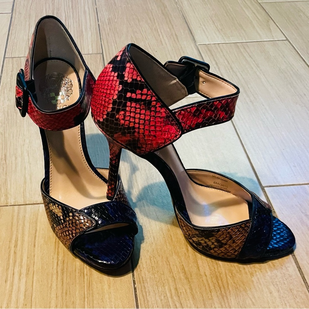 Women's Multicolor Snakeskin Heels
